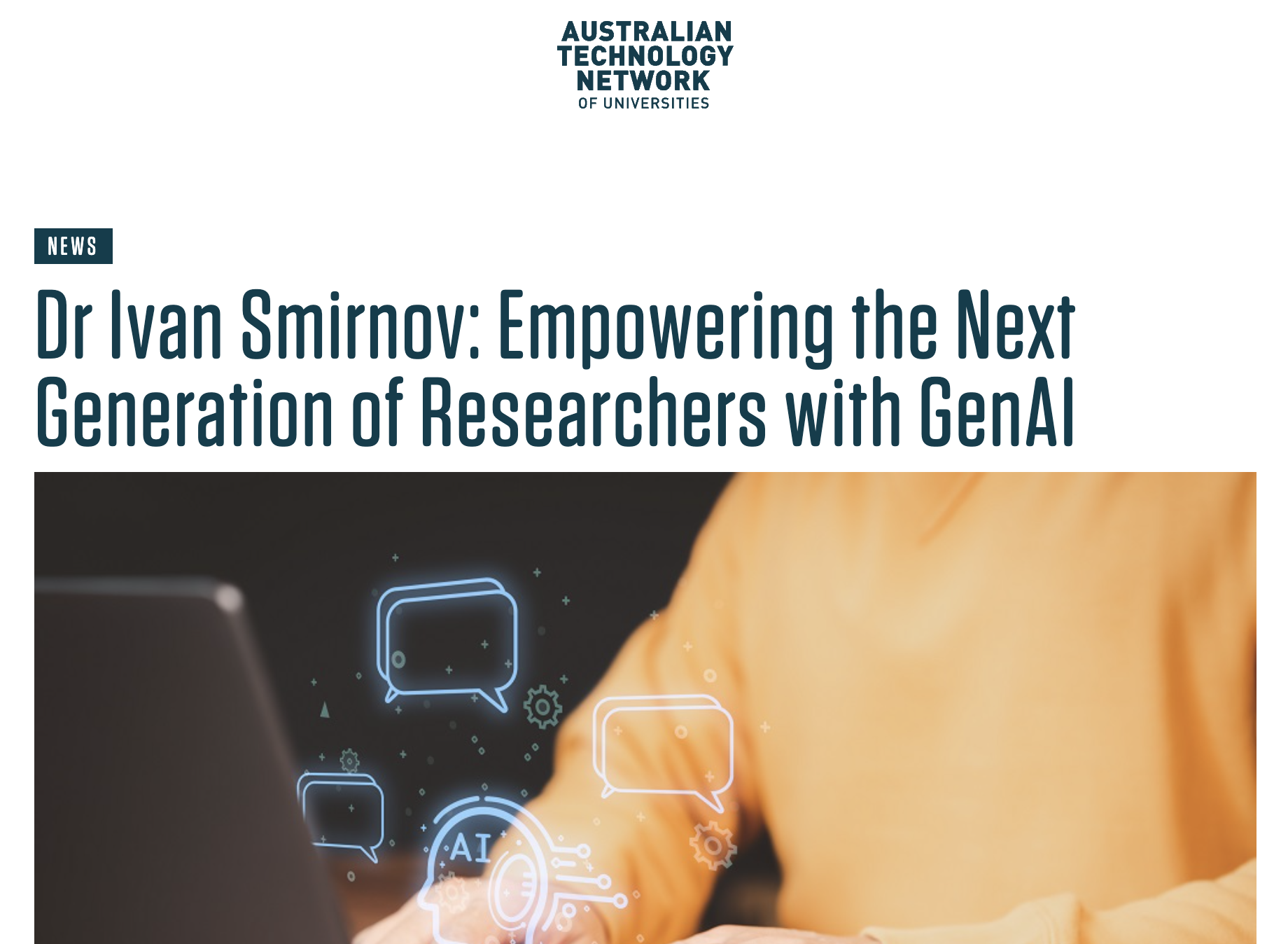 Australian Technology Network article about Dr Ivan Smirnov